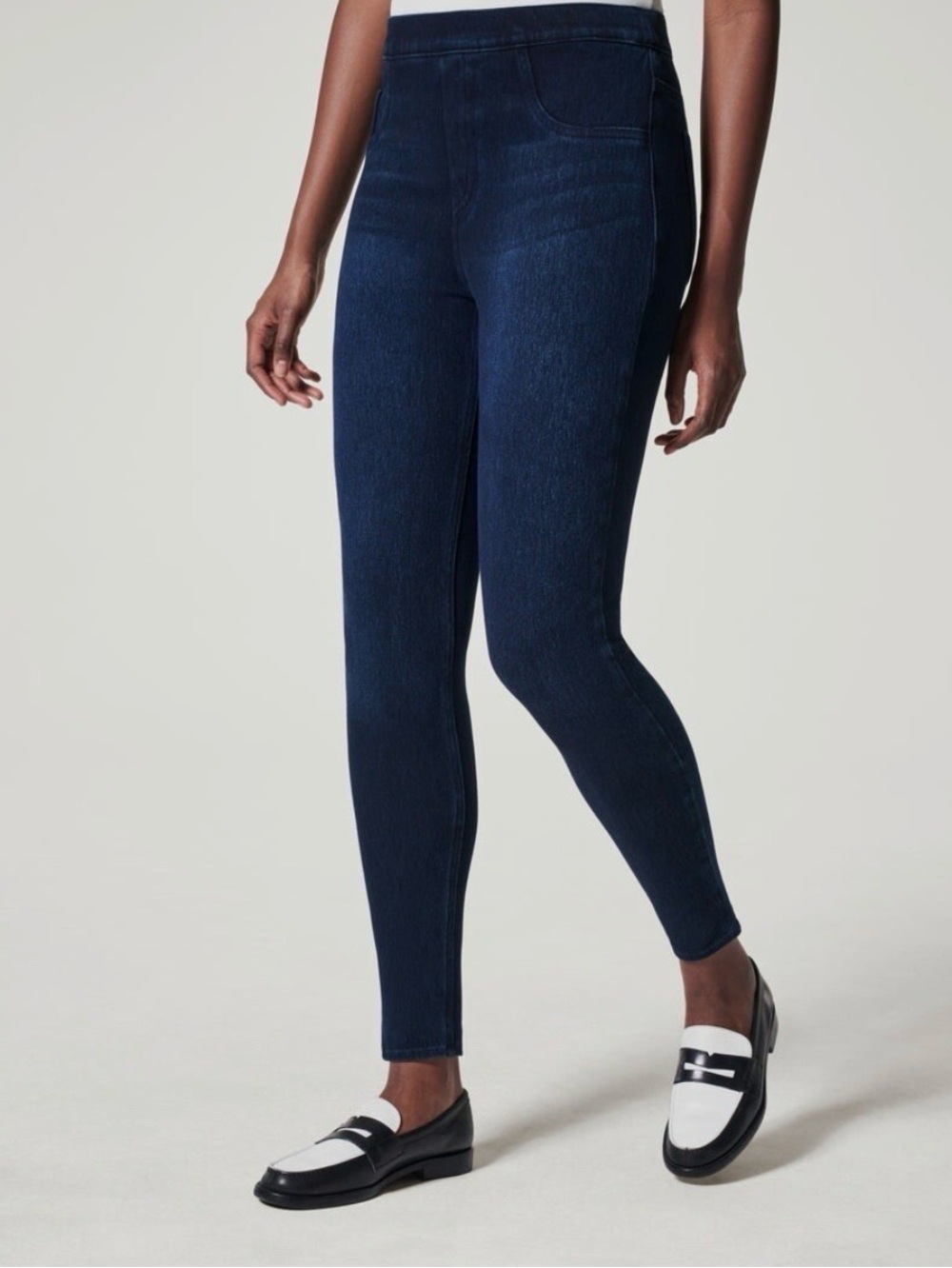 SPANX Jean-ish Ankle Leggings Stretch Blue Jeans Jeggings L (10-12) 20018R